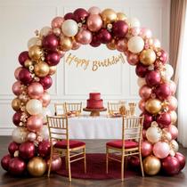 KIT Balão Arco descontruído decoração Marsala Festa 150pçs KIT Balão Arco descontruído decoração Marsala Festa 150pçs