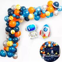 Kit Balão Astronauta Foguete Decoração Festa Aniversário