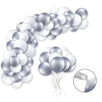 Kit Balão Bexiga Branco e Prata Balão Bexiga Ano Novo Bexiga Decoração Festa Ano Novo - Monta Fácil Kit Balão Bexiga Branco e Prata Balão Bexiga Ano Novo Bexiga Decoração Festa Ano Novo - Monta Fácil