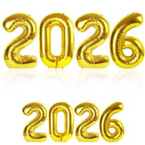 Kit Balão Bexiga De Número Dourado Metalizado Festa 40 Cm Kit Balão Bexiga De Número Dourado Metalizado Festa 40 Cm