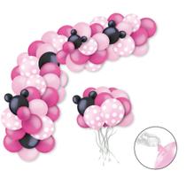 Kit Balão Bexiga Mouse Rosa Decoração de Aniversário Baloes para Festa Bexigas Arco Organico Desconstruído Kit Balão Bexiga Mouse Rosa Decoração de Aniversário Baloes para Festa Bexigas Arco Organico Desconstruído