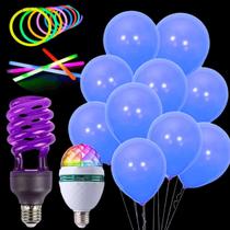 Kit Balão Bexiga Neon Lâmpada Espiral e Giratória C/Pulseira Kit Balão Bexiga Neon Lâmpada Espiral e Giratória C/Pulseira