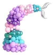 Kit Balão Bexiga Sereia Decoração de Aniversário Baloes de Festa Verde Rosa Lilás Prata Bexigas Arco organico Desconstru Kit Balão Bexiga Sereia Decoração de Aniversário Baloes de Festa Verde Rosa Lilás Prata Bexigas Arco organico Desconstru