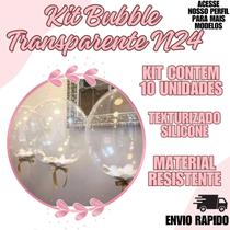 Kit Balão Bubble 24 Polegadas 10 Unidades Transparente - Crgfestas