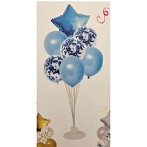 kit balão buque 7 peças c/base plástica festa cor azul