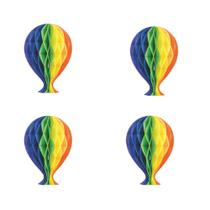 Kit Balão Colmeia Decoração Junina Origami 4 Peças 20 cm