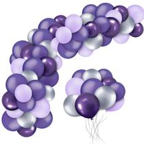 Kit Balão Decoração De Aniversário Baloes Lilás Roxo Prata Balão Bexiga Bexias para Festa Arco Desconstruído Organico Kit Balão Decoração De Aniversário Baloes Lilás Roxo Prata Balão Bexiga Bexias para Festa Arco Desconstruído Organico