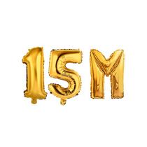 Kit Balão Dourado 15M Comemoração Instagram TikTok Dourado