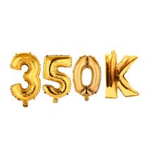 Kit Balão Dourado 350K Comemoração Instagram TikTok Dourado