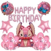 Kit Balão Lilo Stitch Aniversário Bexiga Decoração Festa Azul Rosa Kit Balão Lilo Stitch Aniversário Bexiga Decoração Festa Azul Rosa
