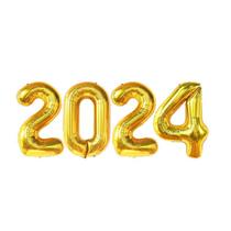 Kit Balão Metalizado 2024 40cm Dourado Ano Novo - 01 unid Kit Balão Metalizado 2024 40cm Dourado Ano Novo - 01 unid