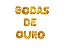 Kit Balão Metalizado Dourado 40cm BODAS DE OURO 11 Letras - RT