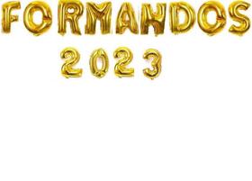 Kit Balão Metalizado Dourado 40cm FORMANDOS 2023 13Letras Kit Balão Metalizado Dourado 40cm FORMANDOS 2023 13Letras