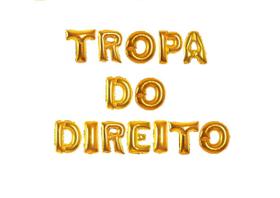 Kit Balão Metalizado Dourado 40Cm Tropa Do Direito 14 Letras