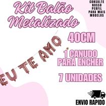 Kit Balao Metalizado Eu Te Amo Decoraçao Festa Enfeite Kit Balao Metalizado Eu Te Amo Decoraçao Festa Enfeite