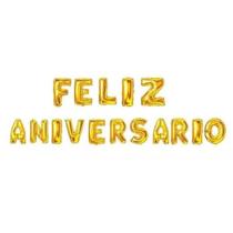 Kit Balão Metalizado Feliz Aniversário Dourado 41cm Kit Balão Metalizado Feliz Aniversário Dourado 41cm