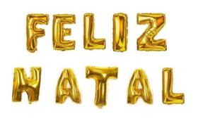 Kit Balão Metalizado Feliz Natal Dourado 40cm Kit Balão Metalizado Feliz Natal Dourado 40cm