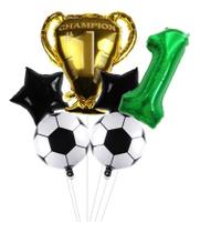 Kit Balão Metalizado Futebol Trofeu Numero Festa Futebol