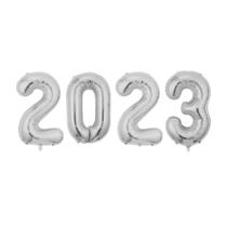 Kit Balão Metalizado Grande Numero 2023 Ano Novo -30CM