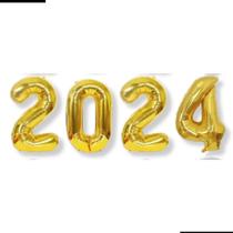 Kit Balão Metalizado Grande Numero 2024 Ano Novo - 30CM