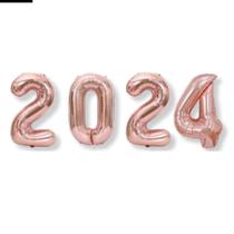 Kit Balão Metalizado Grande Numero 2024 Ano Novo - 70CM