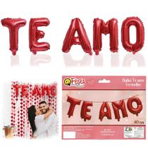 Kit Balão Metalizado LetraTe Amo Decoração Romântica Noivado - q-festa Kit Balão Metalizado LetraTe Amo Decoração Romântica Noivado - q-festa