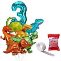 Kit Balão Número Metalizado Azul Tif 6 Mini Balões Dinossauros 31cm Metalizados, Decoração Festa De Aniversário Kit Balão Número Metalizado Azul Tif 6 Mini Balões Dinossauros 31cm Metalizados, Decoração Festa De Aniversário