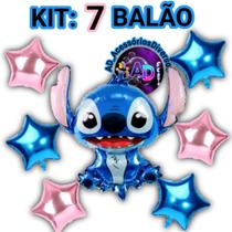 Kit: Balão Stitch GRANDE + 6 Balões Estrela, Festa Aniversário, Decoração, Comemoração, balão decorativo, Parabéns Kit: Balão Stitch GRANDE + 6 Balões Estrela, Festa Aniversário, Decoração, Comemoração, balão decorativo, Parabéns
