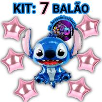 Kit: Balão Stitch GRANDE + 6 Balões Estrela, Festa Aniversário, Decoração, Comemoração, balão decorativo, Parabéns Kit: Balão Stitch GRANDE + 6 Balões Estrela, Festa Aniversário, Decoração, Comemoração, balão decorativo, Parabéns