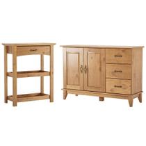 Kit Balcão Buffet 120cm Com Aparador Rústico 72cm Madeira Maciça Lira M06 Carvalho Fosco - Lyam Decor Kit Balcão Buffet 120cm Com Aparador Rústico 72cm Madeira Maciça Lira M06 Carvalho Fosco - Lyam Decor