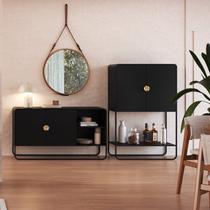 Kit Balcão Buffet e Bar Orgânico Pé Metal Luna