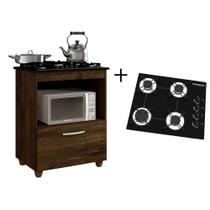 Kit Balcão Cooktop 1 Porta Br C/fogão Cooktop 4 Bocas - KAIKI MÓVEIS