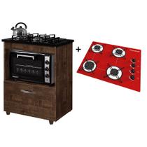 Kit Balcão Cooktop 1 Porta Br C/fogão Cooktop 4 Bocas - KAIKI MÓVEIS