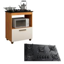 Kit Balcão Cooktop Itatiaia 1 Porta com Fogão 5 Bocas Itacook Premium Natura Off White Kit Balcão Cooktop Itatiaia 1 Porta com Fogão 5 Bocas Itacook Premium Natura Off White