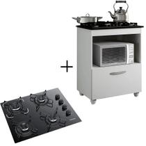 Kit Balcão Cooktop Itatiaia com 1 Porta e Fogão Cooktop 4 Bocas