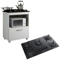 Kit Balcão Cooktop Itatiaia com 1 Porta e Fogão Cooktop 5 Bocas Kit Balcão Cooktop Itatiaia com 1 Porta e Fogão Cooktop 5 Bocas