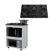 Kit Balcão Cooktop Turim com Fogão 5 Bocas Itatiaia Itacook Premium