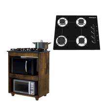 Kit balcão cooktop turim com fogão cooktop 4 bocas chamalux bivolt Kit balcão cooktop turim com fogão cooktop 4 bocas chamalux bivolt