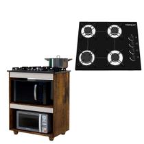 Kit balcão cooktop turim com fogão cooktop 4 bocas chamalux bivolt - KAIKI MÓVEIS