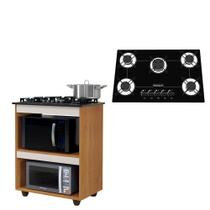 Kit Balcão Cooktop Turim com Fogão Cooktop 5 Bocas Chamalux - KAIKI MÓVEIS