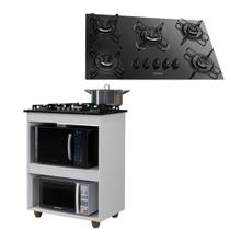 Kit Balcão Cooktop Turim com Fogão Cooktop 5 Bocas