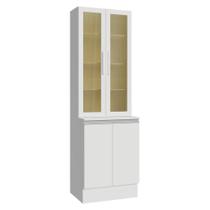 Kit Balcão + Cristaleira 60 Cm Smart Madesa Branco Kit Balcão + Cristaleira 60 Cm Smart Madesa Branco