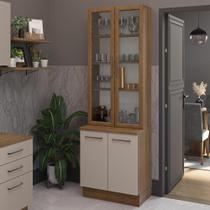 Kit Balcão + Cristaleira 70cm Rustic/Crema Agata Madesa 01 Kit Balcão + Cristaleira 70cm Rustic/Crema Agata Madesa 01