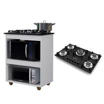 Kit Balcão Kaiki Turim com Fogão Cooktop 5 Bocas Tripla Chama Preto Chamalux Kit Balcão Kaiki Turim com Fogão Cooktop 5 Bocas Tripla Chama Preto Chamalux