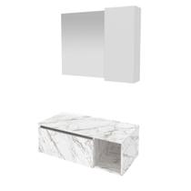 Kit Balcão Mármore BR e Espelheira Suspensos BR - Tecno