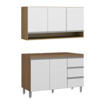 Kit Balcão para Pia com Armário Aéreo 120cm Menu Móveis Kit Balcão para Pia com Armário Aéreo 120cm Menu Móveis