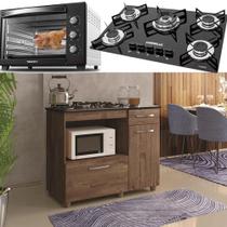 Kit Balcão Ypê Com Forno 48 Litros 110v e Fogão 5 Bocas