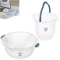 Kit Balde 8,5 Litros Bacia Plástica 14 Litros Para Limpeza Casa Lavanderia - Sanremo Kit Balde 8,5 Litros Bacia Plástica 14 Litros Para Limpeza Casa Lavanderia - Sanremo