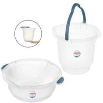 Kit Balde 8,5 Litros Bacia Plástica Para Limpeza Casa Lavanderia - Sanremo Kit Balde 8,5 Litros Bacia Plástica Para Limpeza Casa Lavanderia - Sanremo
