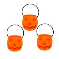 Kit Balde Abóbora Kids Baleiro Halloween - 3 unid.
